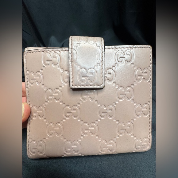 Gucci Blush Pink GG Guccissima Leather Compact Bow Wallet - Picture 3 of 16